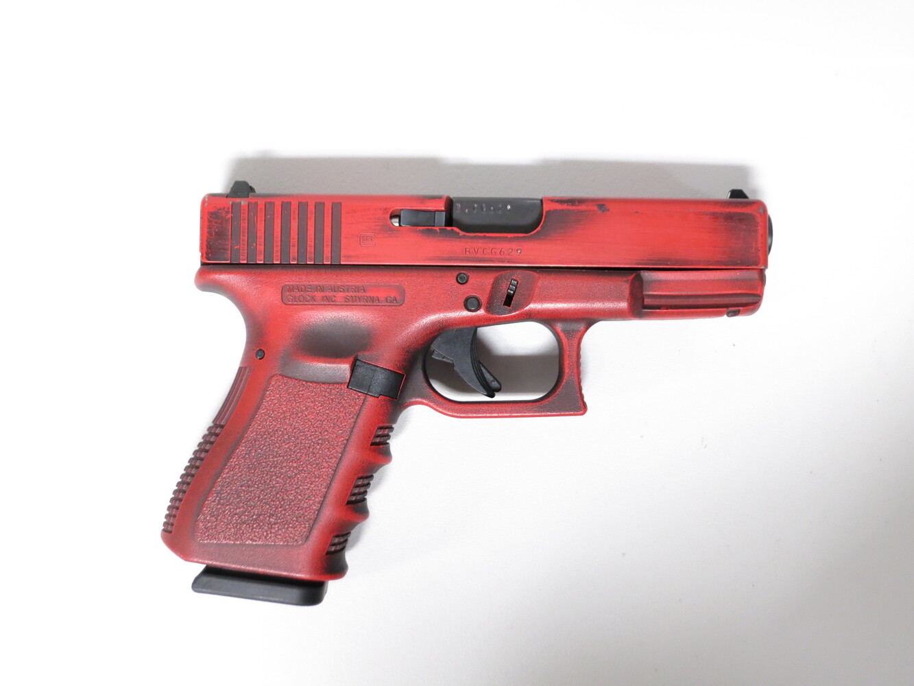 Glock 19 Gen 3 Red Battle Worn Cerakote 9MM-img-0