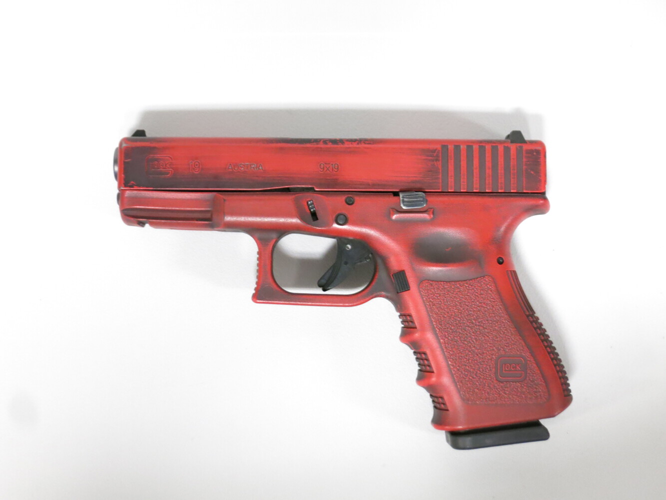 Glock 19 Gen 3 Red Battle Worn Cerakote 9MM-img-1