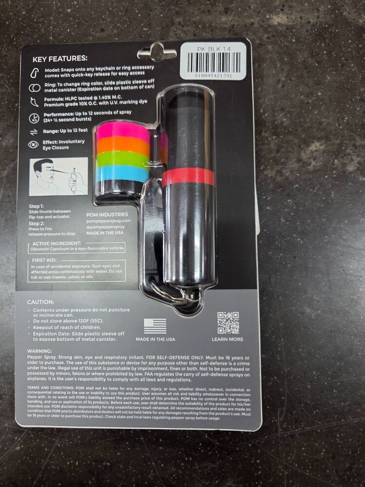 Pom Pk-Blk-1.4 M.C. Key Chain Pepper Spray-img-0