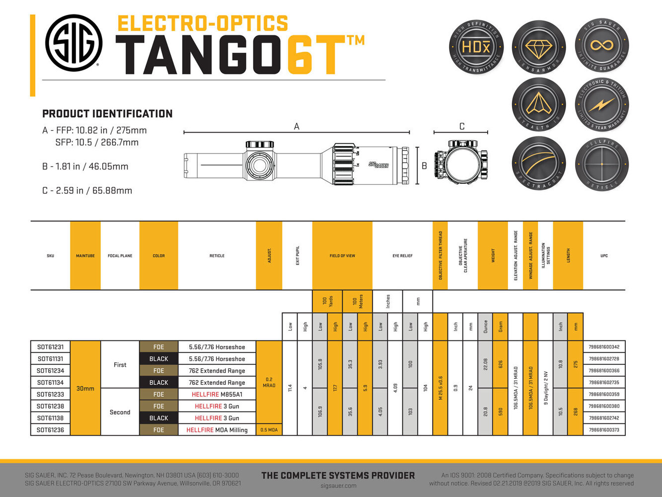 Sig Sauer Electro-Optics SOT61231 Tango6T Flat Dark Earth 1-6x24mm 30mm New-img-2