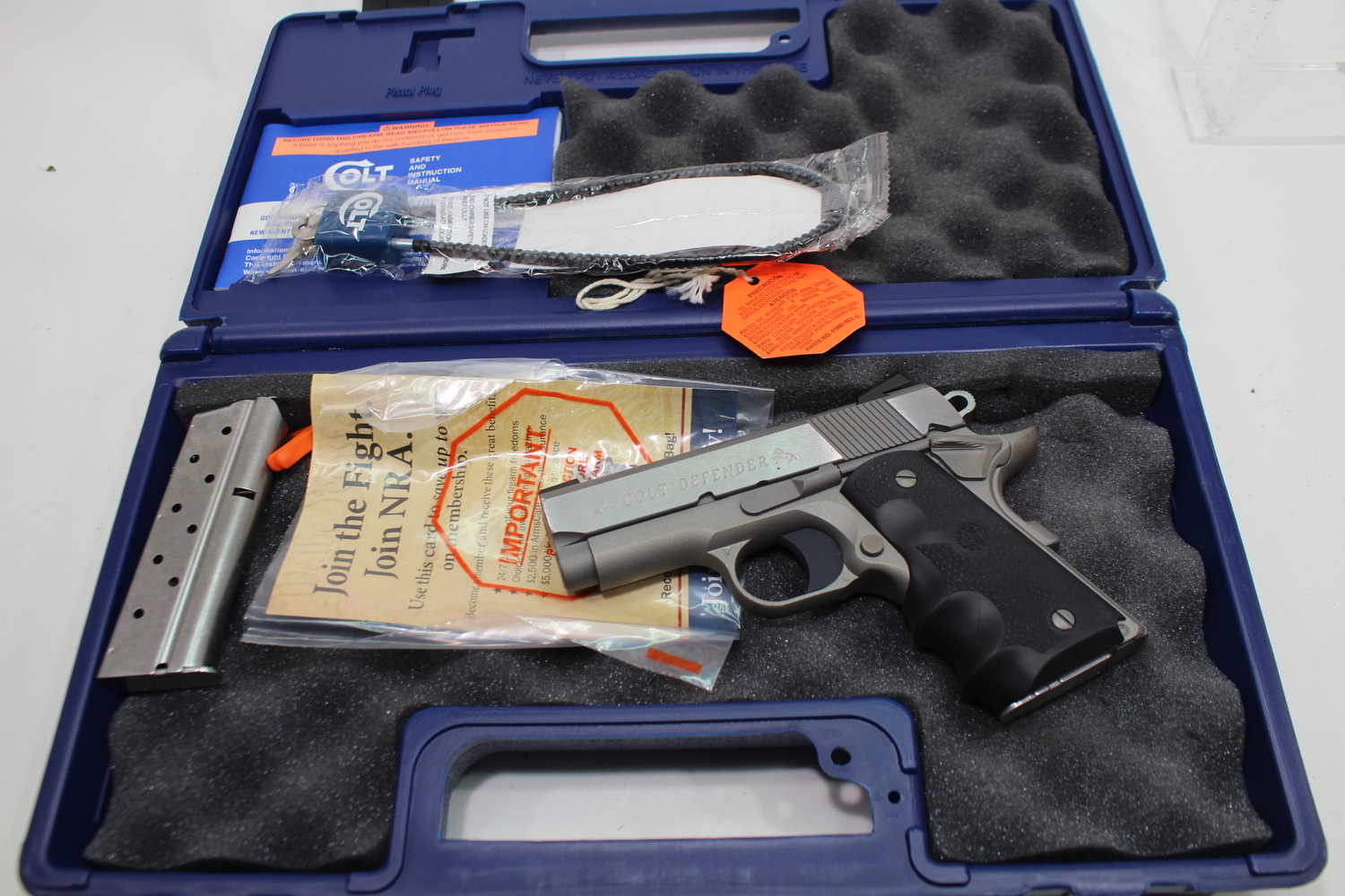 Colt Defender Lightweight 9mm 1911 Pistol 3" Stainless OG Box USED-img-0
