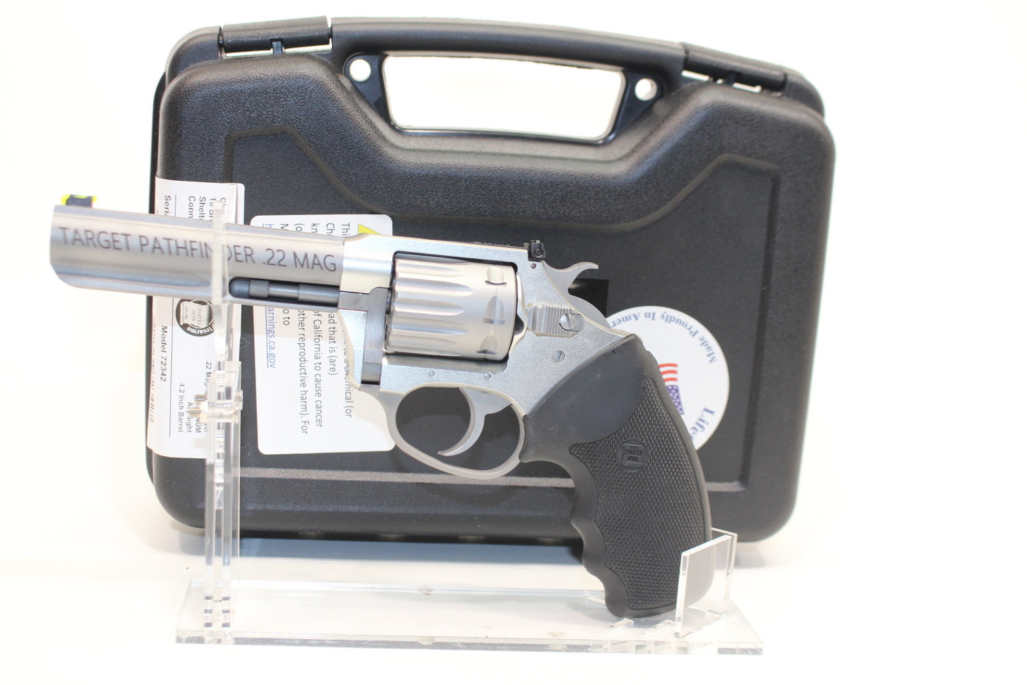 Charter Arms Target Pathfinder 22 WMR 4.2" Stainless 6rd OG Box Used-img-1