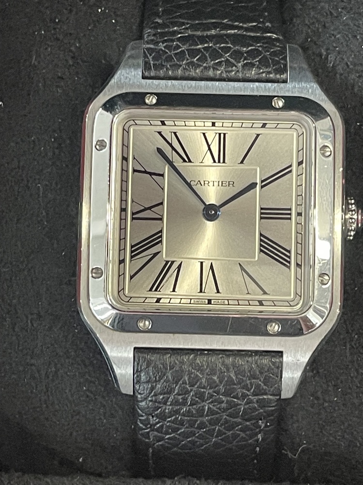 Cartier Santos Dumont XL WSSA0022 4240 Silver 43mm Mens Watch Excellent 