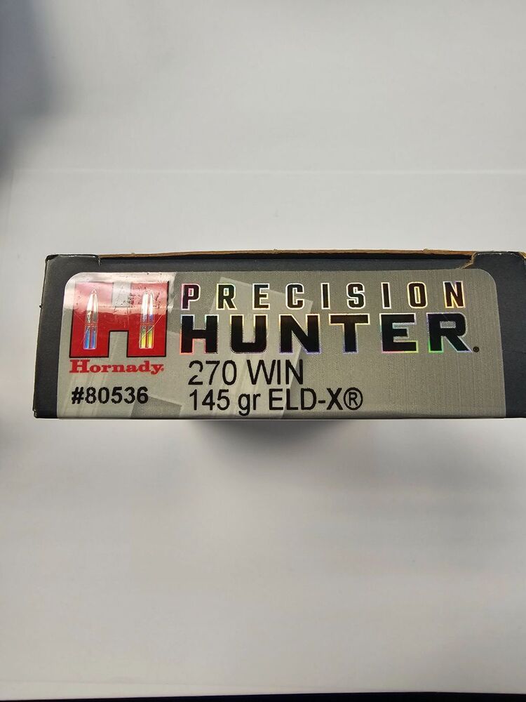 HORNADY PRECISION HUNTER 270  WIN 145 GR ELD X 20 CARTRIDGES-img-1