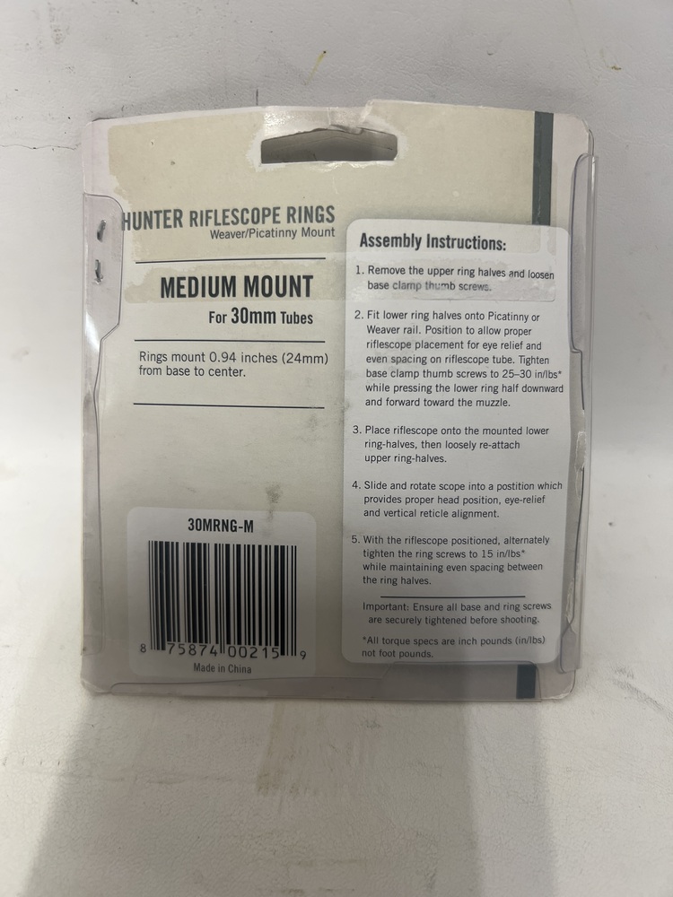 VORTEX 30MRNG-M MEDIUM MOUNT SCOPE RINGS-img-1