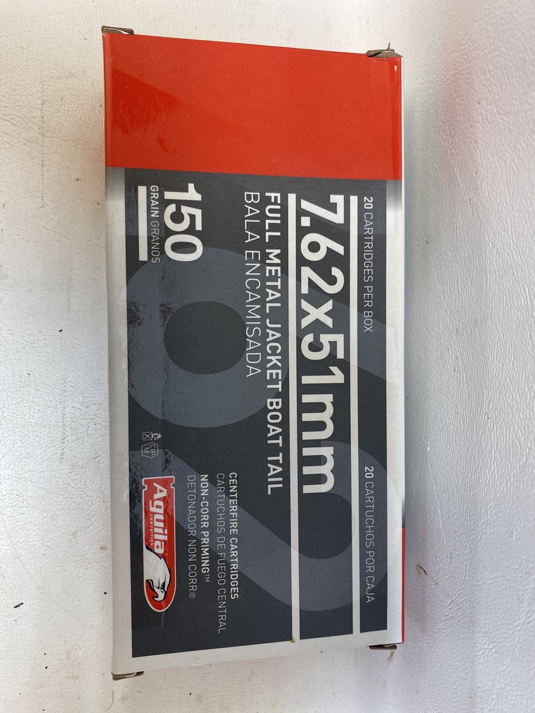 Aguila 7.62x51mm 150Gr FMJ Boat Tail 20 Rounds -img-0