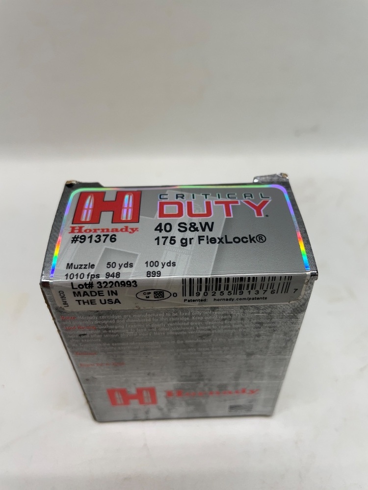 HORNADY CRITICAL DUTY 40 S&W 175 GR JHP-img-1
