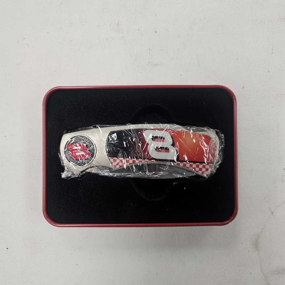  NASCAR #8 MANUAL OPENING POCKET KNIFE W/ TIN-img-1