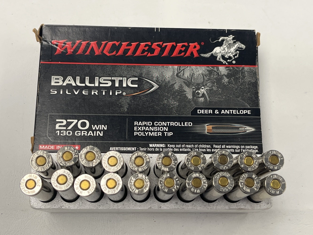 WINCHESTER 270 WIN 130 GR BALLISTIC SILVERTIP BOX OF 20 ROUNDS-img-1
