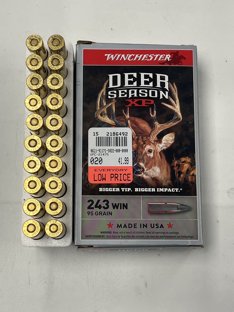 WINCHESTER 243 WIN 95GR DEER SEASON XP BOX OF 20 ROUNDS-img-1