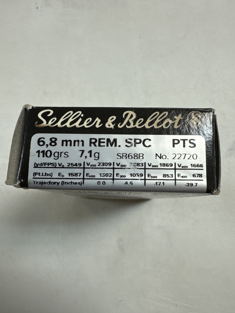 Sellier & Bellot 6.8 REM SPC 110 GR PTS 20 Rounds-img-1