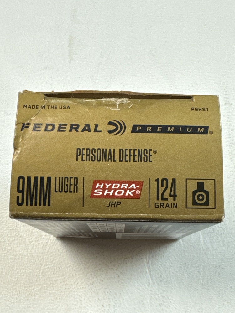 Federal Premium Personal Defense 9mm 124GR Hydra-Shok JHP 20 Rounds-img-2