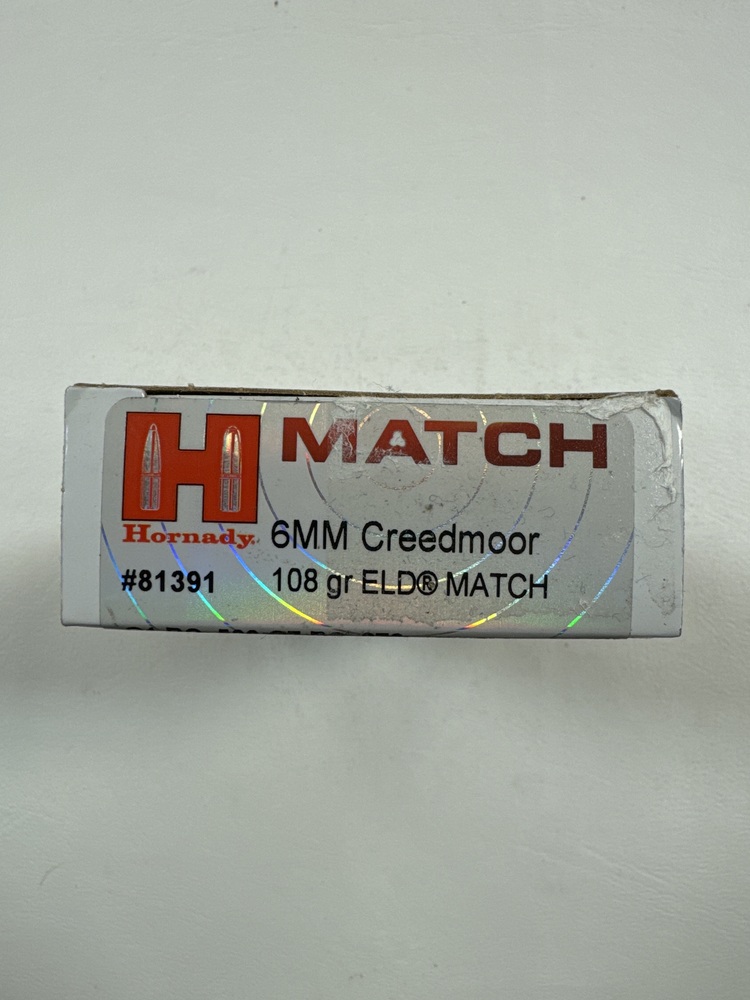 Hornady Match 6MM Creedmoor 108GR ELD Match 20 Rounds-img-1