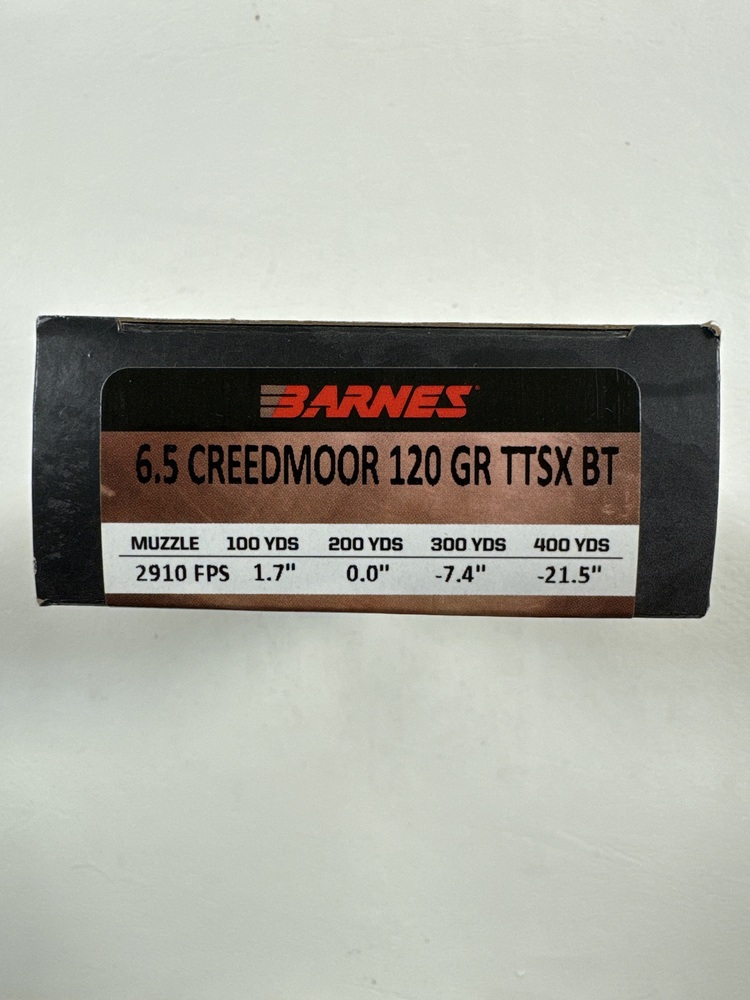Barnes VOR-TX 6.5 Creedmoor 120GR TTSX BT 20 Rounds-img-1