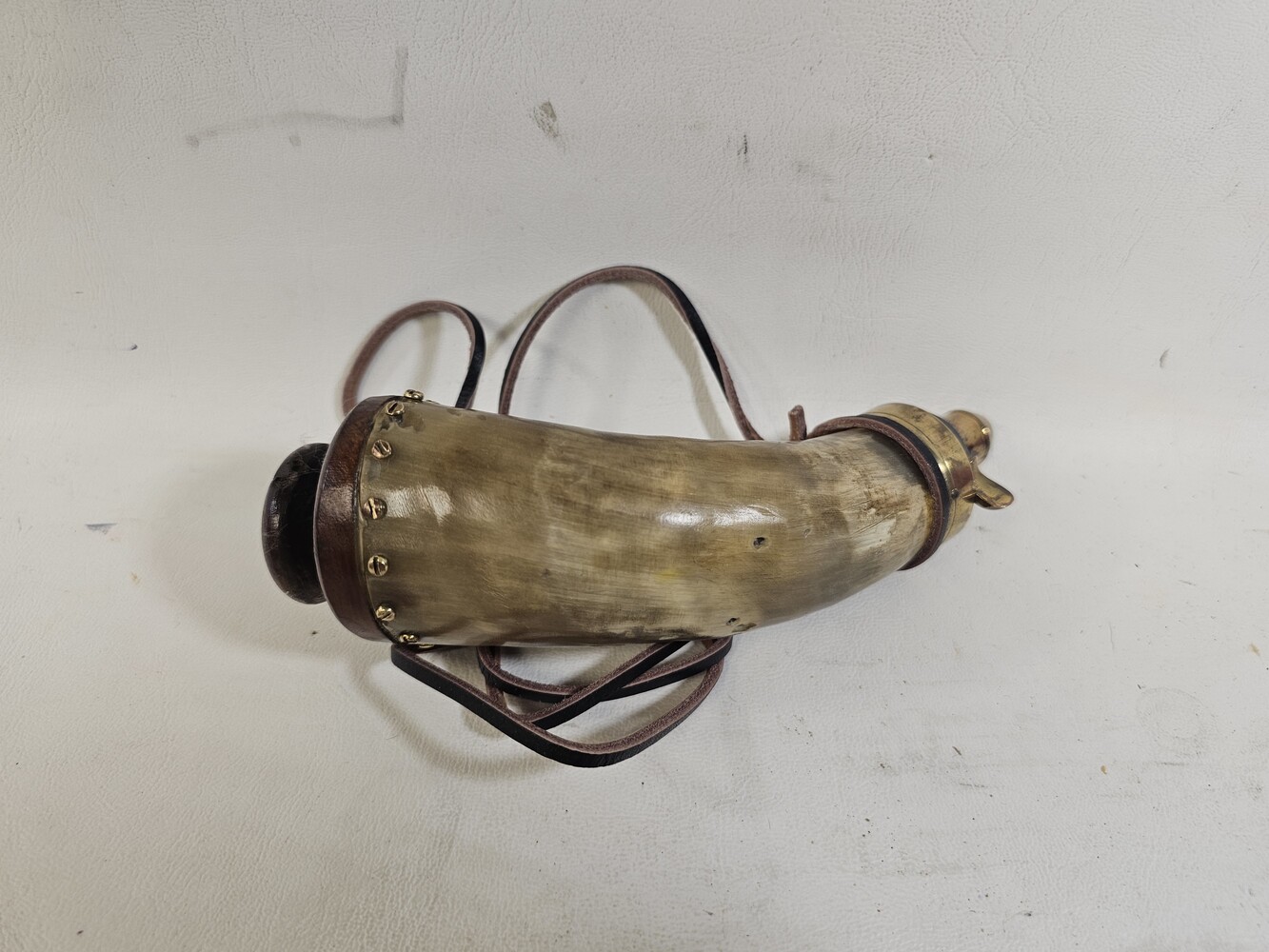 DIXON & SONS BLACK POWDER HORN FLASK-img-0