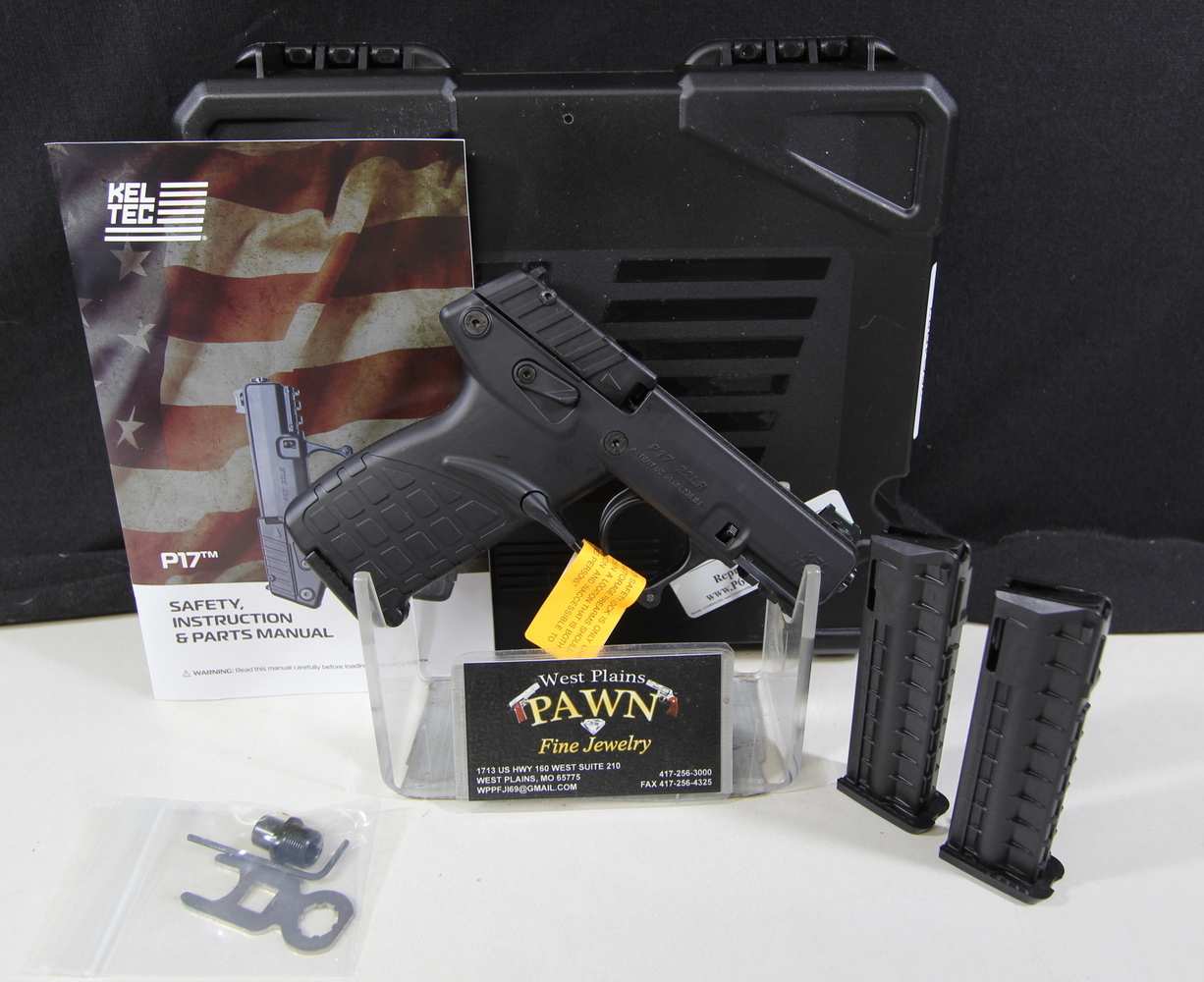 NIB KEL-TEC BLACK P-17 RIMFIRE SEMI AUTO 22LR 4IN 16 RND P17BLK-img-0