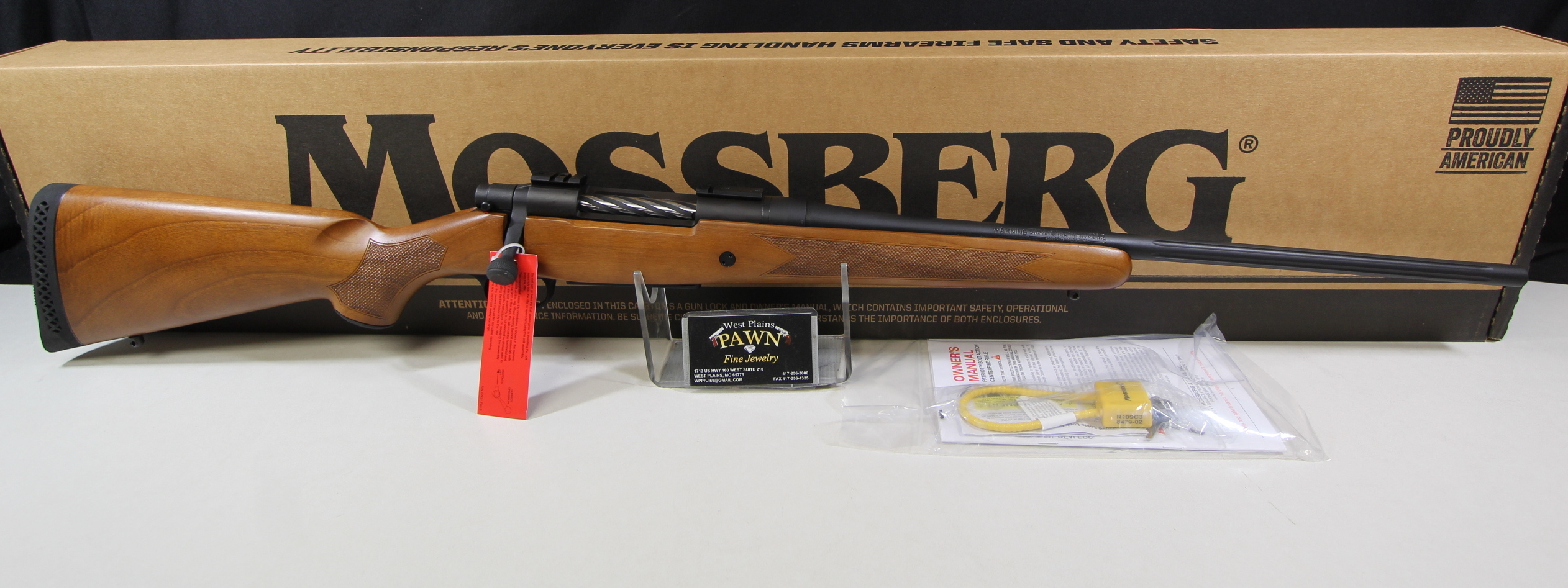 NIB MOSSBERG PATRIOT WALNUT BOLT ACTION RIFLE, 25-06 REM, 22IN BRL 27876-img-0