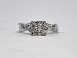  Ladies 1/2ctw Diamond 14k White Gold Wedding Ring Set Sz 6