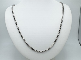  Sterling Silver 30" Rounded Box Link Necklace 55.3 Grams
