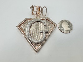  Custom 9ctw Diamond 1990"G" 10k Rose Gold "The Ice Champ" Pendant 72.2 Grams