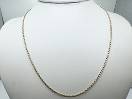  14k Yellow Gold 1.6mm Braided Rope 18" Necklace 6.8 Grams