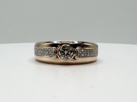  Mens 1TCW Diamond 14k Rose Gold Solitaire Ring 7.9 Grams Size 14