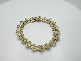 Ladies 14k Yellow Gold 6" Heart Link Bracelet 7.8 Grams
