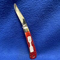 Case TB61546 SS Back Pocket Single Blade Knife Dark Red Bone
