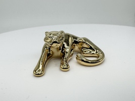  14k Yellow Gold Panther Omega Slide Necklace Pendant 3.9 Grams 
