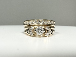  Ladies 1/2tcw Diamond 14k Yellow Gold Wedding Set Size 6.5 7.9 Grams