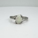  Ladies Opal 10k White Gold Ring Size 5.75