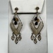  Ladies 14k Garnet Filigree Dangle Earrings 5.8 Grams 