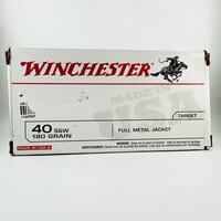 Winchester Target 40 S&W 180gr FMJ Handgun Ammo - 50 Rounds