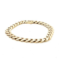  Monaco Classic 10k Yellow Gold 7.6mm Cuban Link 7-inch Bracelet 7.3 Grams