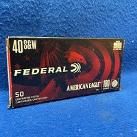 Federal American Eagle .40 S&W 180Gr 50 Center Fire Pistol Cartridges 