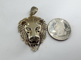 10k Yellow Gold Lions Head CZ Pendant 12.5 Grams