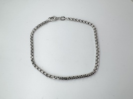  Ladies 14k White Gold Rounded 7" Box Link Bracelet
