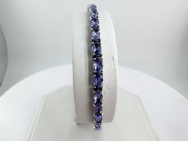  Ladies Sterling Silver Purple Stone 7.5" Tennis Bracelet