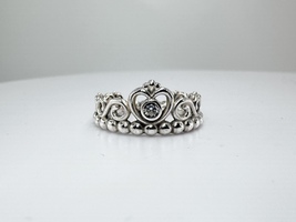 Pandora Sterling Silver Princess Tiara CZ Ring Size 5