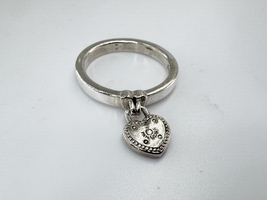 Ladies Pandora Sterling Silver Heart Tag Ring Size 4.5