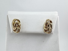  Ladies 14k Yellow Gold Knot Earrings 2.5 Grams