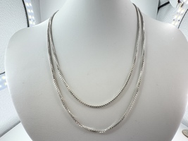  Ladies Sterling Silver 1.4mm Box Link 36" Necklace
