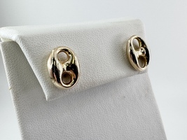  Ladies 14k Yellow Gold Gucci-Style Link Earrings 1.5 Grams