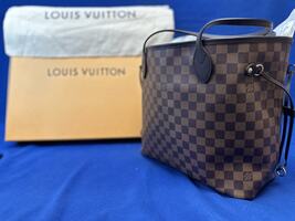 Louis Vuitton Neverfull MM Damier Ebene Canvas Tote Bag- Cherry