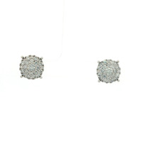  2ctw Diamond 10k White Gold Cluster Earrings  4.8 Grams
