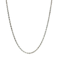  14k White Gold 1.8mm 18-inch Rope Chain Necklace 3.6 Grams