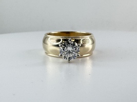  Ladies 1.19ct I, SI1 Diamond Solitaire 14k Yellow Gold Engagement Ring 9.7 Gram