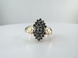  Ladies 1/4ctw Diamond Cluster 14k Yellow Gold Ring Size 9