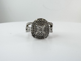  Ladies 1/2ctw Diamond 10k White Gold Wedding Ring Set Size 7