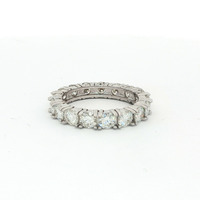 Ladies Sterling Silver CZ Infinity Band Ring Size 9